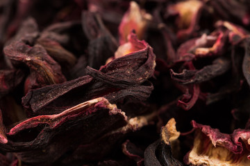 Heap of aromatic Hibiscus tea