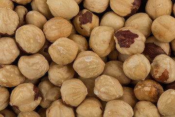 Hazel nuts close up