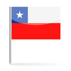 Chile Flag Pin Vector Icon