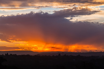 Scenic Sundown Horizon Clouds Colors Landscape