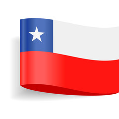 Chile Flag Vector Label Tag Icon