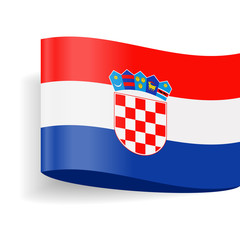 Croatia Flag Vector Label Tag Icon