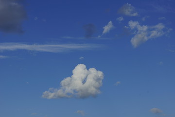 a little white cumulus clouds on a blue sky