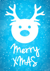 Merry Christmas - card with icons and wishes. Vector.