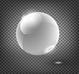 Glass sphere, blue 3D vector ball. Vector illustration. 10 EPS