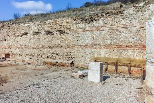 Ruins of ancient city Heraclea Sintica - built by Philip II of Macedon,  located near village of Rupite, Bulgaria