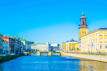 View of the Goteborg city museum and tyska kirkan church, Sweden