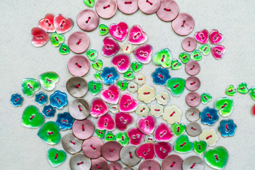 Cloth Buttons in different colors and shapes