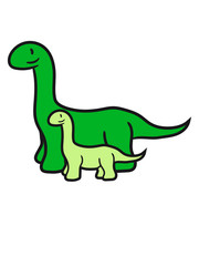 paar pärchen 2 team mama papa kind junges langhals hals lang süß niedlich klein kinder groß comic cartoon dinosaurier saurier dino