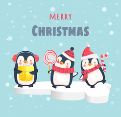 Penguins on the ice floe