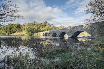 Beautiful Autumn landscape image of Bosherston Lakes in Pembrokeshire in Wales