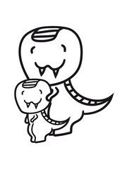 paar 2 freunde team kind junges mama papa t-rex rex böse fressen fleischfresser süß niedlich klein kinder groß comic cartoon dinosaurier saurier dino