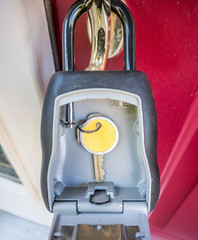 The lock box on the entrance door