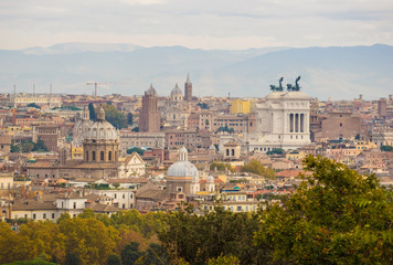 Fototapeta na wymiar Rome (Italy) - From the Janiculum hill and terrace.