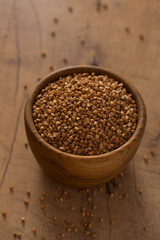 buckwheat on wooden surface