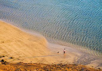Aerial view on the beach and the sea.