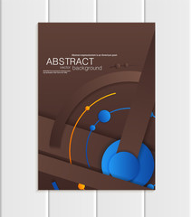 Vector brown brochure A5 or A4 format material design element corporate style