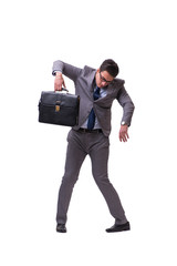 Puppet businessman isolated on white background