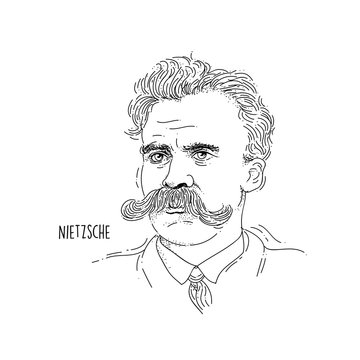 Nietzsche Line art portrait draw Basic RGB