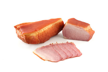 ham on a white background
