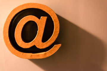 at symbol and shadow with background