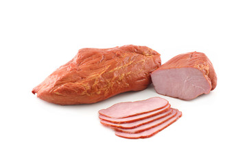 ham on a white background