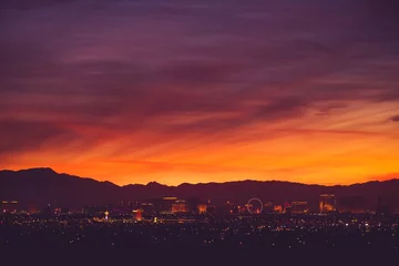 Tuinposter Las Vegas schilderachtige skyline © Tomasz Zajda