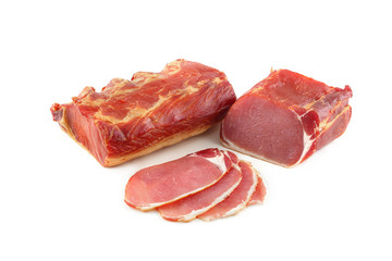 ham on a white background