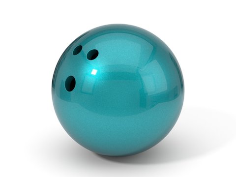 bowling ball painted with car paint. 3d illustration