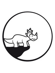 Obraz premium klippe mond nacht heulen wolf werwolf triceratops hörner süß niedlich klein kinder groß comic cartoon dinosaurier saurier dino
