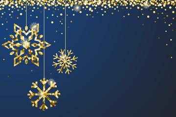 Gold Blue Sparkle Ornaments Background Border Vector 1