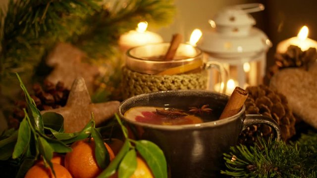 Amazing Warming Christmas Ornaments with Hot Tea Steam, Candles, Mandarins, Gingerbread Cookies, etc