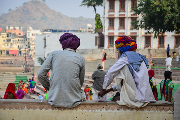 People on street in Pushkar, India