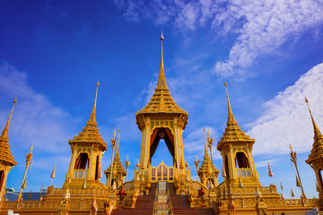Fototapeta premium The royal crematorium of His Majesty late King Bhumibol Adulyadej built for the royal funeral at Sanam Luang