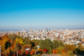 札幌市　都市風景　札幌の街並み　秋景色