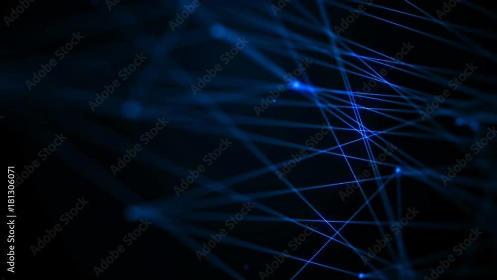 Poster 4k animation dark abstract background dot line connection for cyber futuristic technology network co