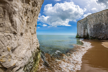Fototapeta premium The beach and iconic cliffs at Botany Bay, near Margate and Broadstairs, Thanet District, East Kent, about 80 miles from London, England.