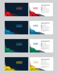 set of modern business name card template, abstract color