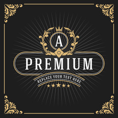 Obraz premium Vintage Luxury Monogram Banner Template Design