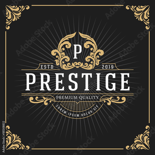 vintage luxury monogram banner