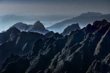 texture of fansipan highest lime stone mountain peak in sapa northern of vietnam