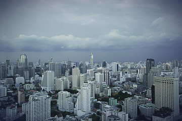 cloudy blue sky Bangkok cityscape