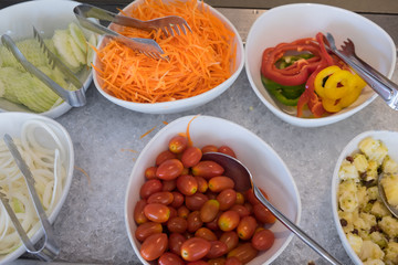 Salad bar fresh vegetables