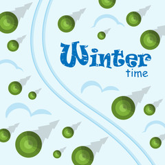 Winter forest view from above.