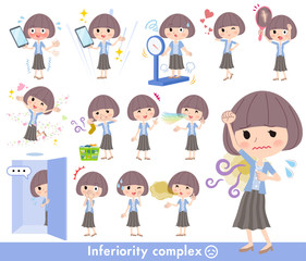 Mash hair blue cardigan women_complex