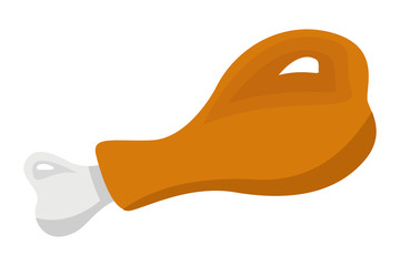 Vector illustration of cartoon chicken leg