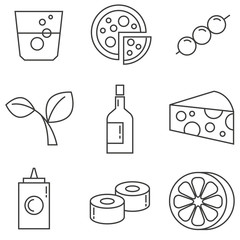 food icons line design