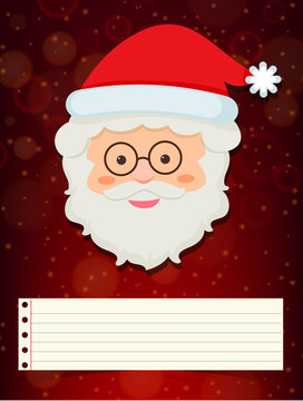 Christmas card template with santa