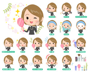 Short hair black high necked women_beauty