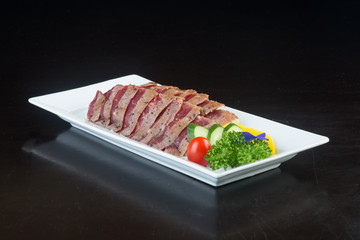 japanese cuisine. sashimi on the background